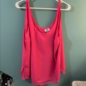 Hot Pink Flowy Scoop Tank